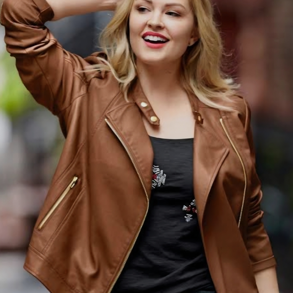 Lane Bryant Penny Brown Faux Leather Jacket Size 22/24